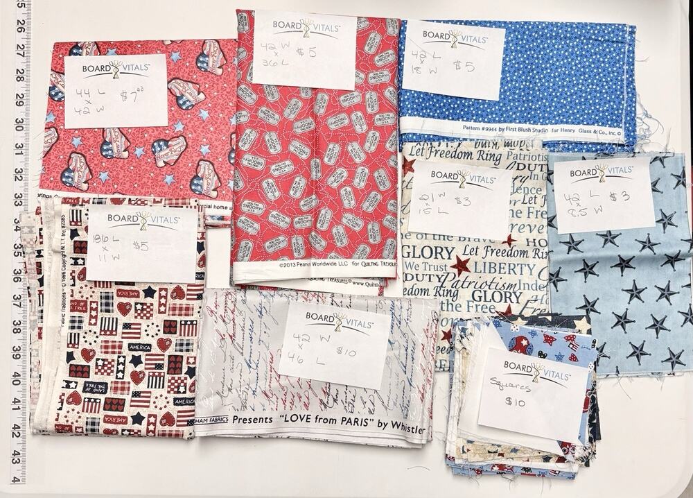 Patriotic USA Quilting Cotton LOT 4th Of July Sewing Crafts Stars Freedom 2lbs
